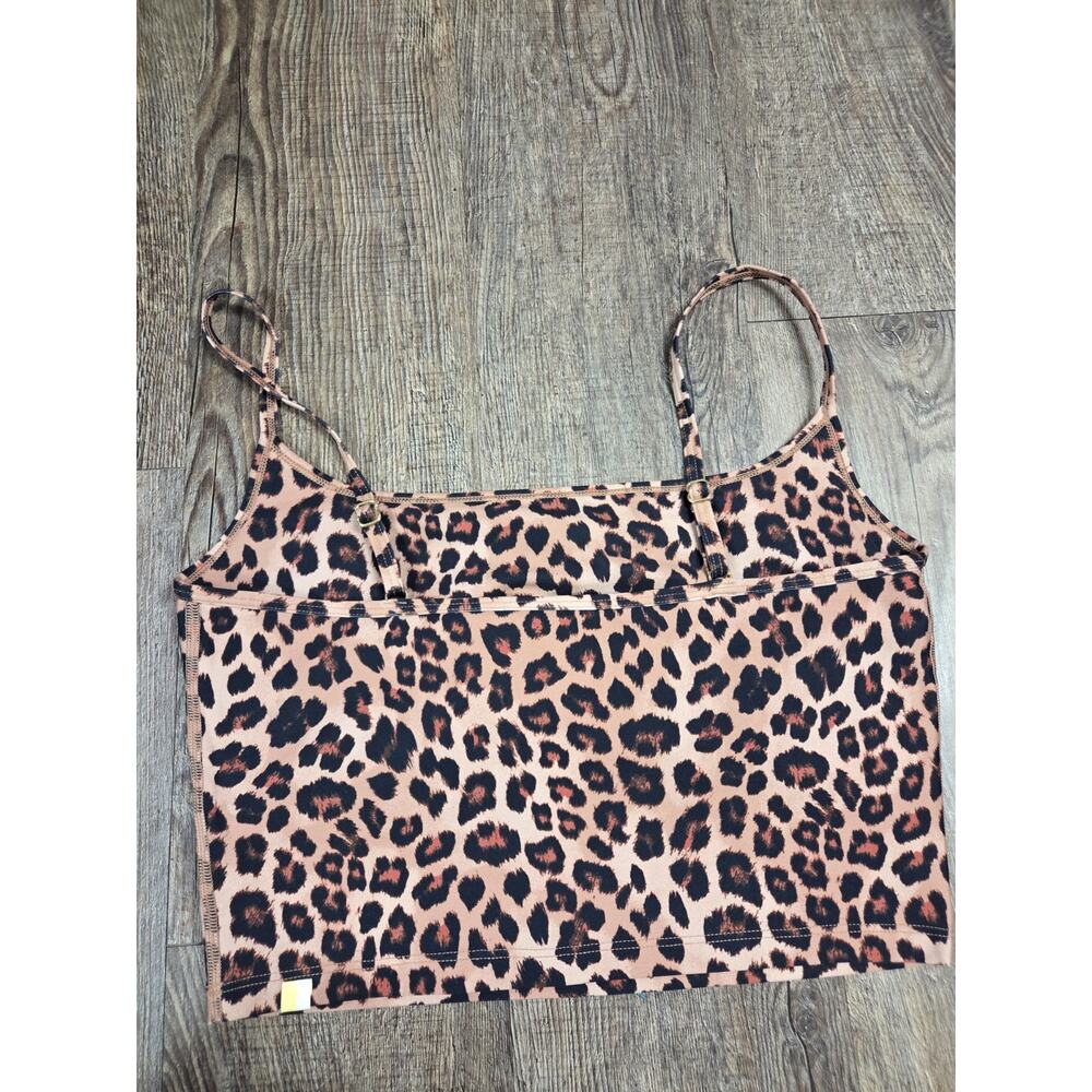 Summersalt Sports Bra Crop Top Leopard Animal Print Leopard Back Size 8 Medium - Picture 2 of 3